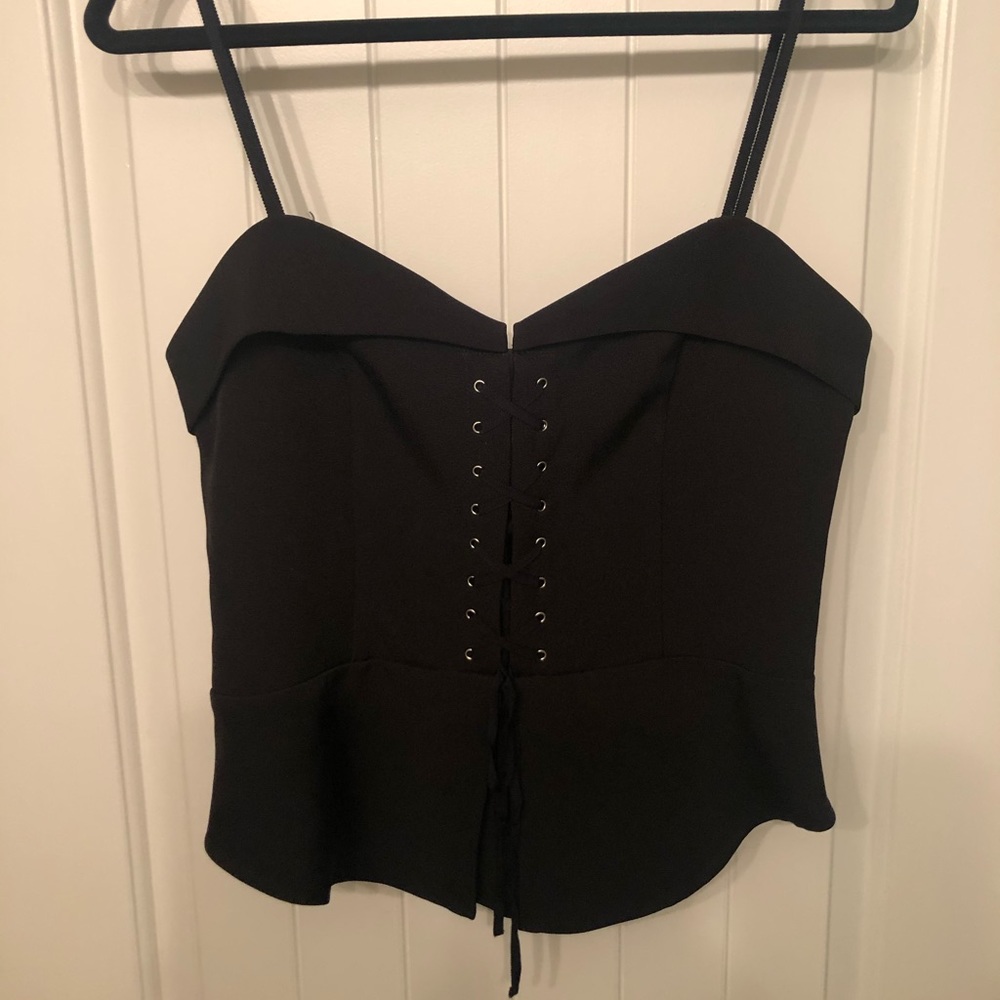 NWT Express Black Corset Tank Top Sz 12